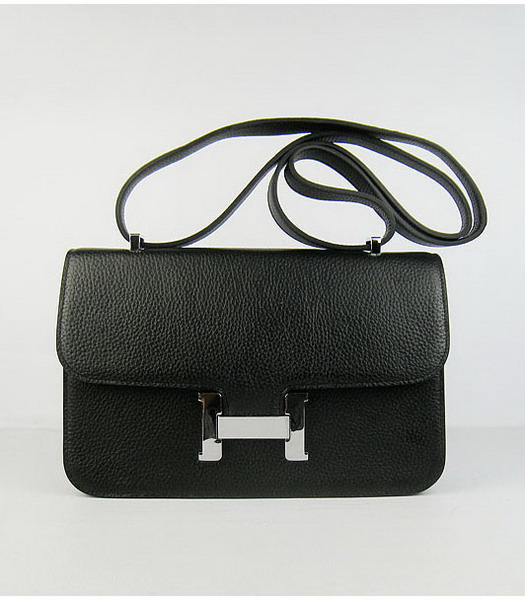 Hermes Constance Togo Leather Bag HSH020 Black Silver